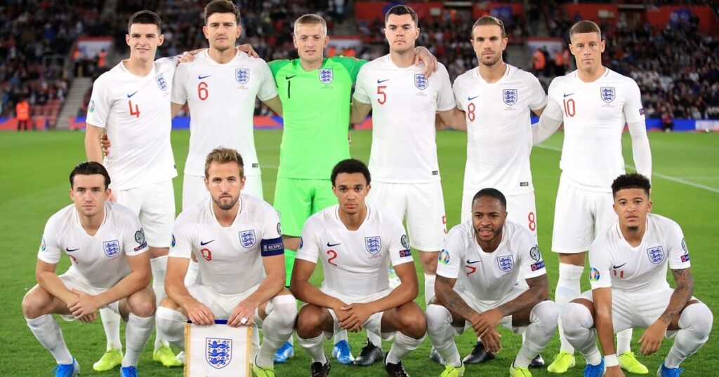 Team photo of England's players, showcasing unity and spirit, representing the best soccer team names in the sport.