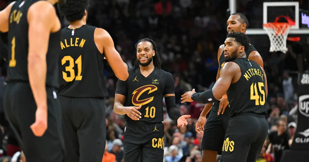 Cleveland Cavaliers celebrate a victory, embodying the spirit of teamwork and camaraderie in "Good 4-Letter Clan Names.